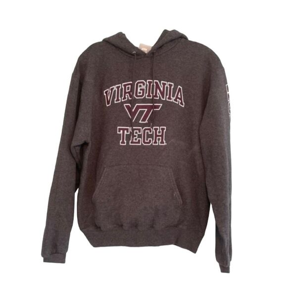 Champion Virginia Tech Hoodie Sweatshirt Gray Fleece University Hokies S - Picture 1 of 8